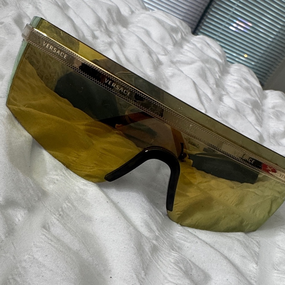 Versace Gold-Tinted Shield Sunglasses